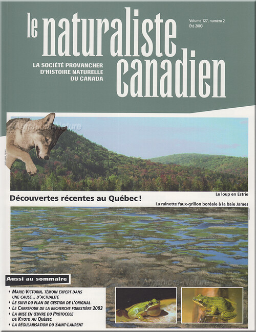 Couverture Naturaliste Canadien - rainette faux-grillon boréale