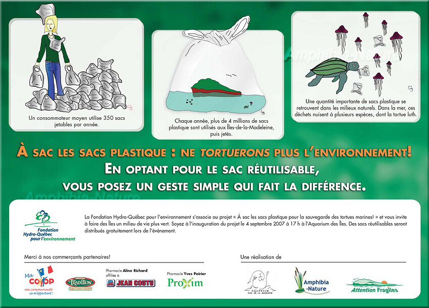 affiche de sensibilisation - sac réutilisable