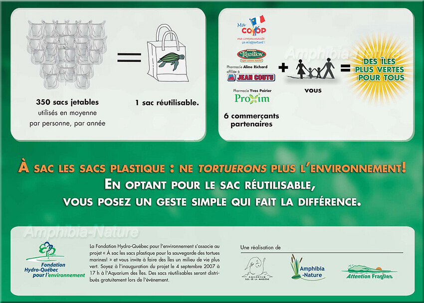 poster de sensibilisation - économie de sacs