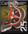 timbre - papillon - saturnie cécropia - 25 cents