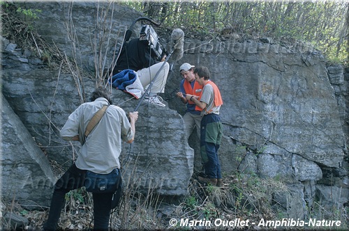 Martin Ouellet et Patrick Galois lors d'un tournage dans le parc Mont-Royal